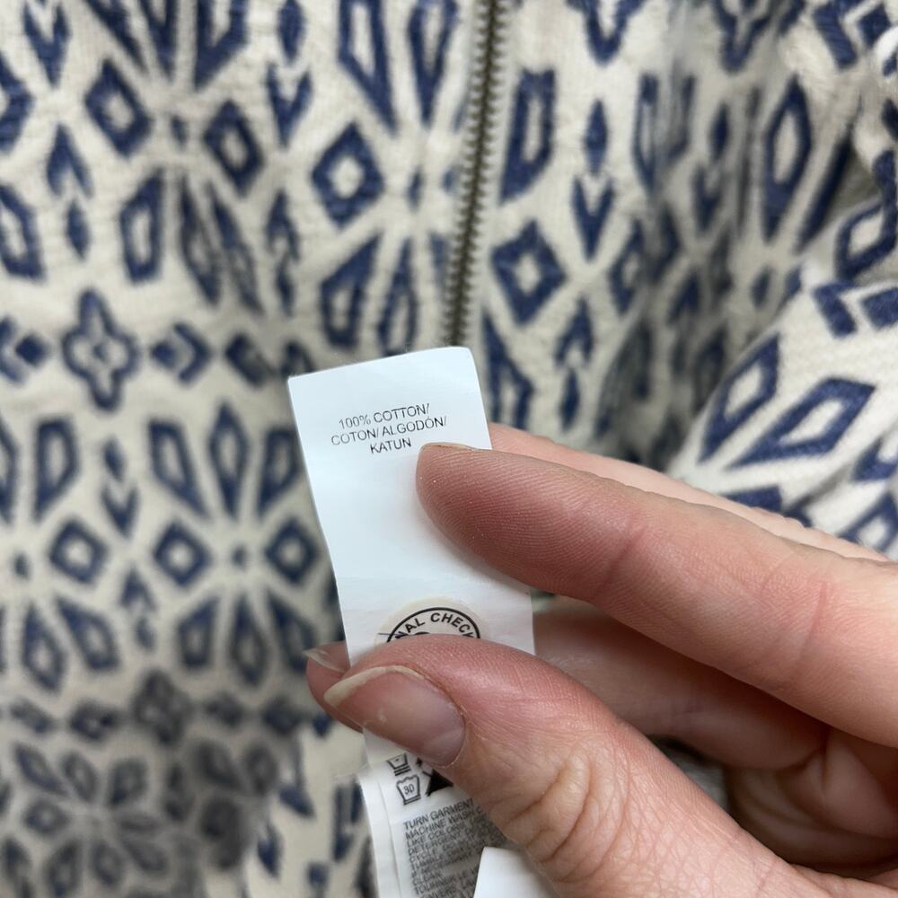 NEW Lucky Brand Lightweight Jacket Plus Size 3X Blue Cream Print Striped - Picture 5 of 5
